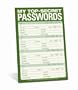 Knock Knock Classic Note Pad: My Top-Secret Passwords (Pack of 6)
