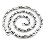 (Holiday Sale Free Shipping) Fashion Stainless Steel Silver Wide Necklace for Men