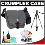 Crumpler 4 Million Dollar Home Photo/Video Camera Bag/Case (Grey/Red) with Tripod + Accessory Kit for Canon Rebel XSi, XS, T1i, T2i, 50D, 7D, Nikon D40, D60, D3000, D5000, D90, D300, D300s, D700, Olympus Evolt E-30, E-450, E-520, E-620, and Sony Alpha A290, A390, A450, A500, A550, A700 Digital SLR Cameras