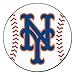 FANMATS 6443 New York Mets Baseball Shaped Accent Rug - 27in. Diameter - NY Hat Logo
