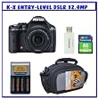 Pentax K-x Digital SLR with 18-55mm Zoom Lens (Black) + 4GB SDHC + Case + Rapid AC Charger + Rechargeable Batteries
