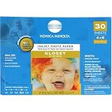 Konica Minolta Premium 4 x 6 Inch Glossy Photo Paper 30 Sheets (LB92653)
