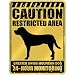 New  Caution : Restricted Area . Greater Swiss Mountain Dog Monitoring  Parking Sign Dog