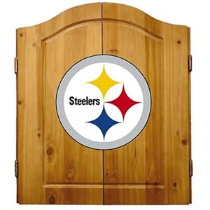 NFL Team Dartboard Cabinet Set Color: Pitsburgh Steelers