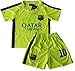 2014/2015 FC BARCELONA THIRD LIME GREEN LIONEL MESSI (10) FOOTBALL SOCCER KIDS JERSEY & SHORT