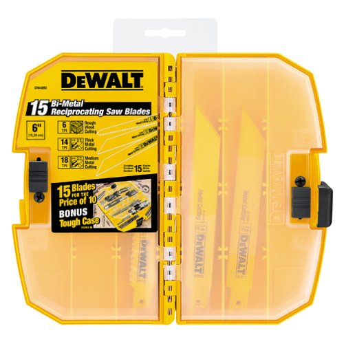 Childrens Toyshop  Tools & Hardware : DEWALT DW4890 15-Piece Reciprocating Saw Blade Tough Case Set