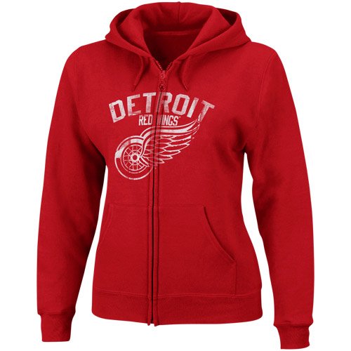 Detroit Red Wings Women's Red Lasting Strength Full-Zip Fleece Hooded Sweatshirt