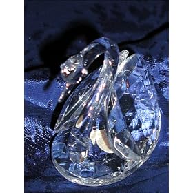 SWAN CRYSTAL GLASS ART MINIATURE WILD GRACEFUL WATER BIRD KEEPSAKE GIFT FIGURINE