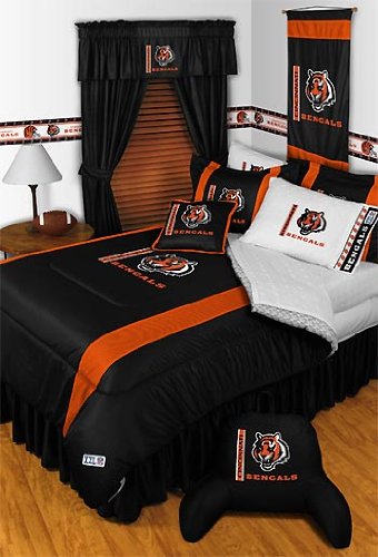 NFL Cincinnati Bengals Comforter Set 3 Pc Queen Full Bedding