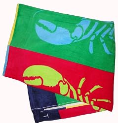 Tommy Hilfiger Multi-colored Lobsters Large Oversized Beach Towel
