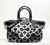 NEW AUTHENTIC COACH MADISON OP ART LUREX SOPHIA CONVERTIBLE TOTE (Black/Gunmetal)