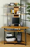 A-Tower Corner Computer Desk in Pewter/Teak Finish By Studio RTA Furniture