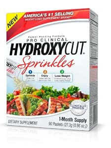 Hydroxycut Sprinkles- #1 Pro-Clinical Weightloss and Appetite Suppressant Formula, 90 Packets, 1 Month Supply, Weightloss On The Go!
