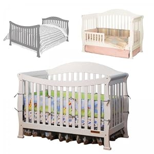 Athena Allie Convertible Crib - White (White) (58"W x 48"H x 30"D)