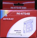 set of two compatible epson t0548 matte black inkjets for r800