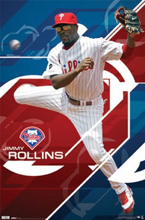 Jimmy Rollins Philadelphia Phillies 22X34 4892 Poster Print, 22x34