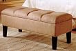Soft Tan Microfiber Storage Bench