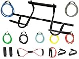 Wacces New Heavy Duty Pull Up Bar Workout Chin Push Exercise Fit And 16 Pcs Resistance Bands Workout Exercise Kit For P90X Yoga