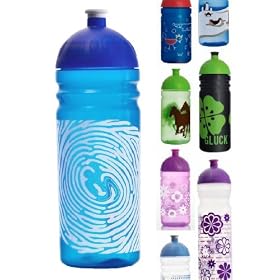 ISYbe 83977 Drink Bottle, 700ml Fingerprint, blue, available in multiple designs and 3 sizes (click to see)