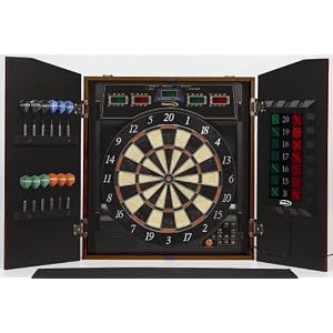 Halex 69805-MAP Cricket View 5000 Dartboard in Wood Cabinet (Maple Finish) by