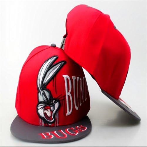 Bugs Bunny Cartoon Comics Cap Mens Leisure Snapback Hats Red One Size