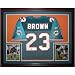 Ronnie Brown Autographed/Hand Signed Miami Dolphins (Teal #23) Deluxe Framed Jersey