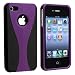 Apple iPhone 4S Rubberized Purple Shield on Black Snap-On Protector Case