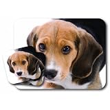 Beagle Dog Mouse Pad & Coasters Set