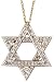 14k Yellow Gold 18 Chain & 3/4 (19mm) tall Star of David Pendant, w/ 0.18 Carat Round Brilliant Diamonds
