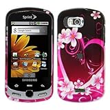 Purple Heart Snap on Hard Skin Cover Case for Samsung Moment M900