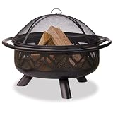 Uniflame WAD1009SP Oil Rubbed Outdoor Firebowl with Geometric Design