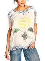 Glamour Paris Blusa (Amarillo / Blanco)