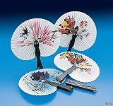 Mini Oriental Folding Paper Fans (1 dz)