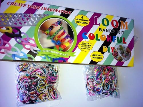 Loom Kit-deluxe 24 Clips,mix Match Tie Dye 2 X 300 Ct Loom Bands, 1 Loom Stick, 4 Charms