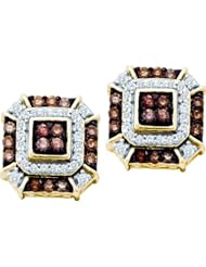10K Yellow Gold 0.48CT Brown Diamond Fashion Earrings