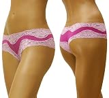 Mary Green Cotton/Spandex Hip Hugger Boy Thong with Lace - C30