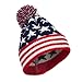 American Flag Pom Knit Beanie - Navy