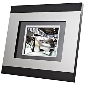 Tao Electronics Brushed Silver and Black Digital Photo Frame: Home &amp; Garden