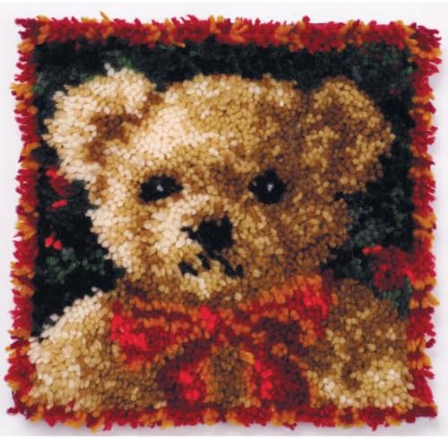 Neww Latch Hook Kit 12""X12""-Girl Bear Pillow Neww
