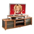 Modern Multi-Level Entertainment Console- Honeydew/ Charcoal
