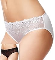 2 Pack Limited Collection Floral Embroidered High Leg Knickers