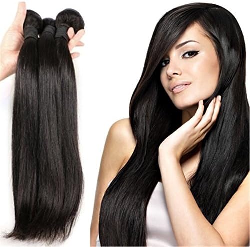 BLISS HAIR 100% Virgin Brazilian Plus Remy Hair Weave Straight Hair Extensions Bundle 20inch