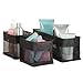 InterDesign Una Bathroom Vanity Organizer Mesh Bins for Health and Beauty Products/Supplies, Lotion, Perfume - 3 Piece, Square, Black