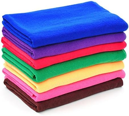 7-pack Candy Colors Kitchen Towels Microfiber Cloth Cleaning Towel Dish Towels Car Cleaning Cloths 12"x28" (1 Dark Blue+1 Purple+1 Rose Red+1 Green+1 Orange+1 Dark Pink+1 Dark Brown)