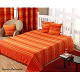 Morocco 100% Cotton Striped Throw Terracotta