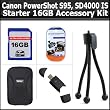 16GB Accessory Kit For Canon PowerShot S95, SD4000 IS Digital Camera Includes 16GB High Speed SD Memory card + USB 2.0 High Speed Card Reader + Deluxe Hard Case + LCD Screen Protectors + Mini Tripod 16GB Accessory Kit For Canon PowerShot S95, SD4000 IS Digital Camera Includes 16GB High Speed SD Memory card + USB 2.0 High Speed Card Reader + Deluxe Hard Case + LCD Screen Protectors + Mini Tripod