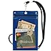 StoreSMART Sport - Zipper Passport Holder with Lanyard - Clear Plastic Front & Blue Plastic Back - SPCR1596ZIPS-BL-1