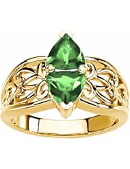 18K Yellow Gold Emerald Ring -- LIFETIME WARRANTY