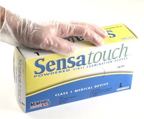 Memphis 5050-XL Medical Grade 5mil Powdered Disposable Natural Latex Gloves, Size XLarge, Sold by the box of 100 Gloves