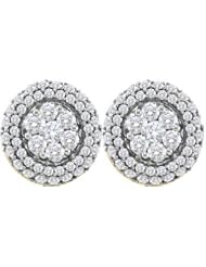 14KT Yellow Gold 1.50 CTW Diamond Flower Earring